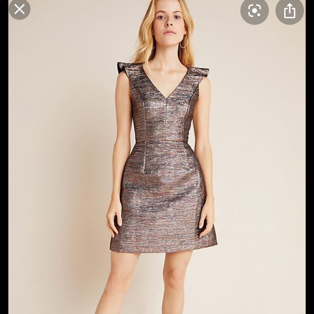 Anthropologie Hutch Jessie Metallic Mini Dress 2 NWT